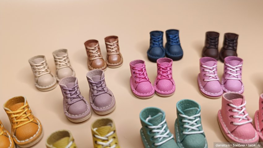 Лот ботиночек для кукол и игрушек, натуральная кожа (фото 8)