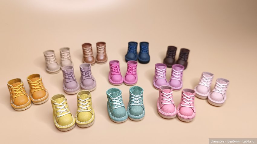 Лот ботиночек для кукол и игрушек, натуральная кожа (фото 7)