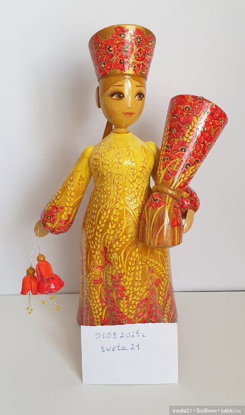 Кукла деревянная Тверской узор