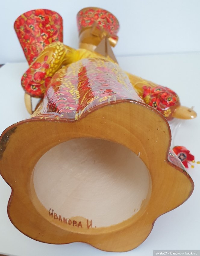 Кукла деревянная Тверской узор