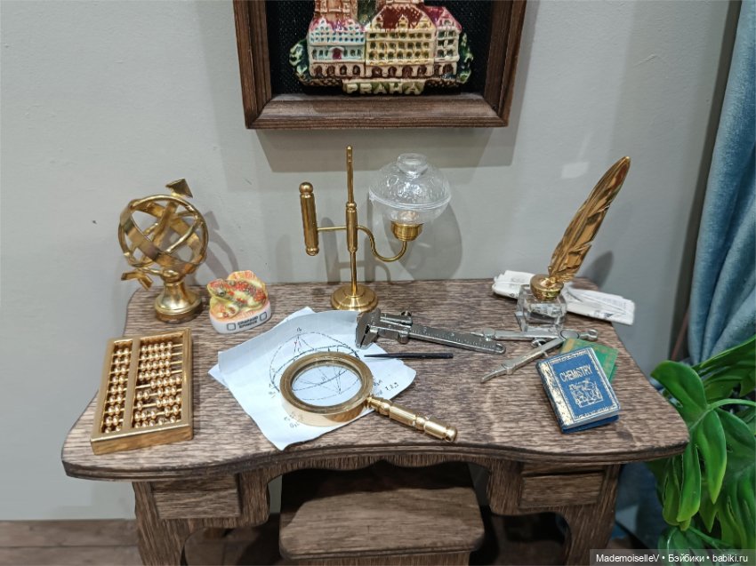 Лупа и армиллярная сфера, латунь