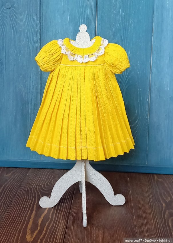 Платье "Батист" для кукол Паола Рейна 32 см, цвет жёлтый (фото 2)