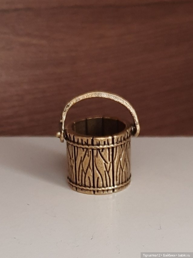 Ведерко металл — Миниатюра для кукол