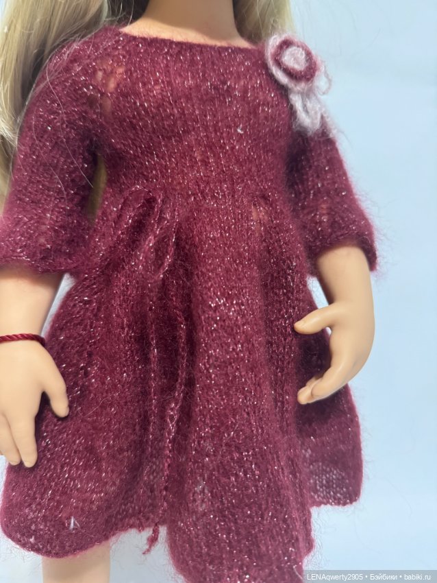 Вязаное мохер -шелк платье для Готц (фото 4)