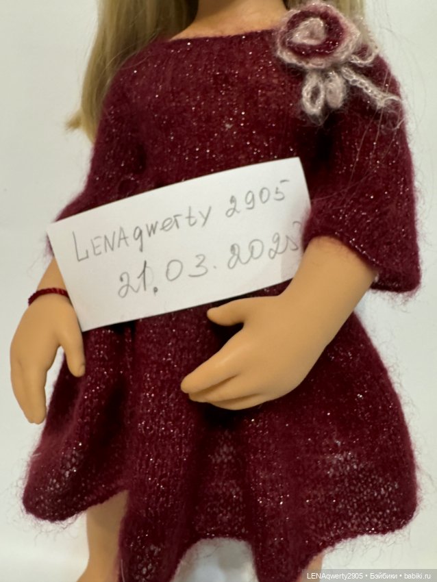 Вязаное мохер -шелк платье для Готц (фото 5)