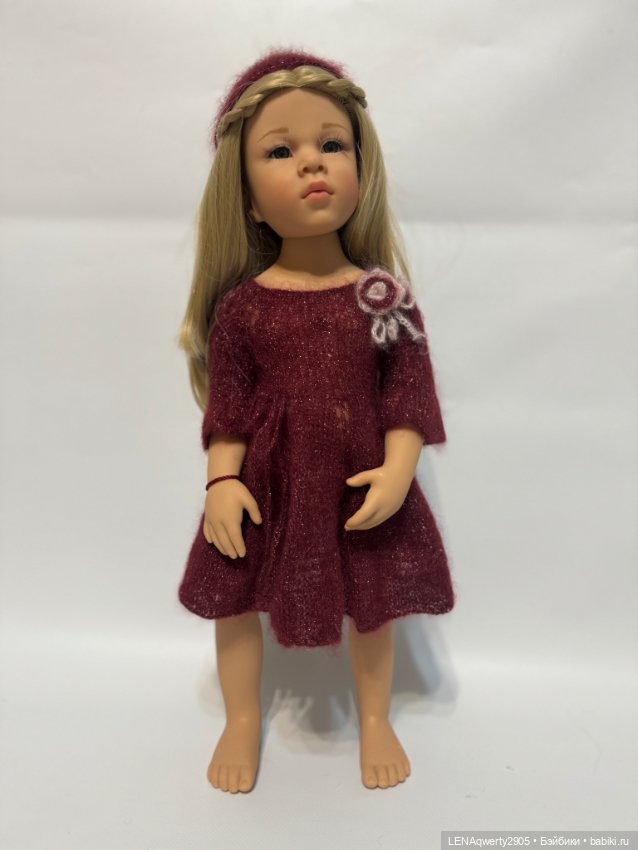 Вязаное мохер -шелк платье для Готц