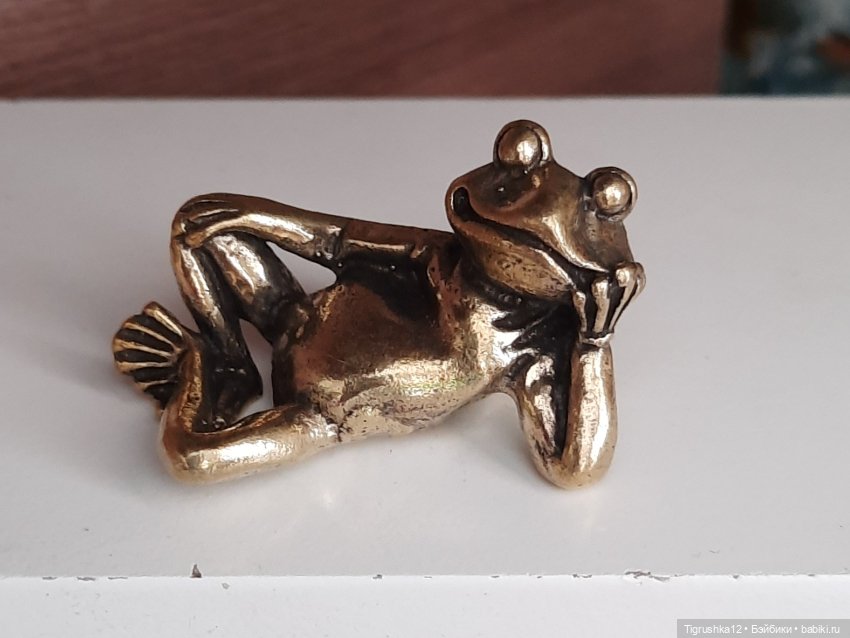 Лягушка металл — Миниатюра для кукол
