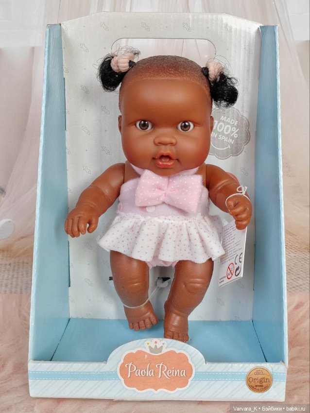 Paola Reina кукла пупс мулатка Эбе , 22 см, в дисплее (фото 3)