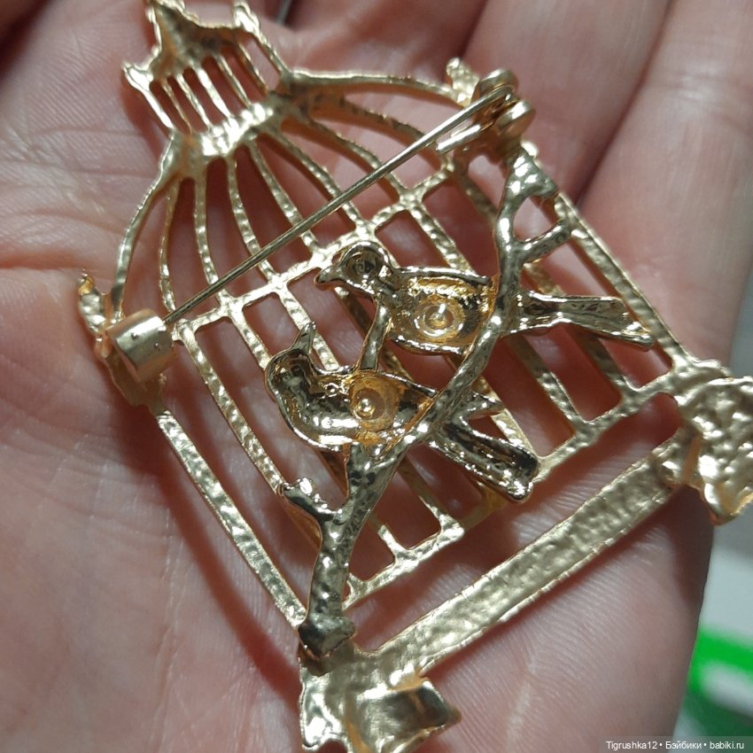 Брошь птички в клетке — Украшения и очки для кукол (фото 3)