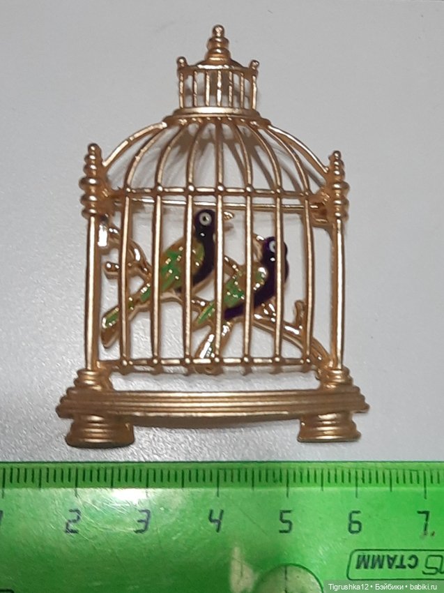 Брошь птички в клетке — Украшения и очки для кукол (фото 4)