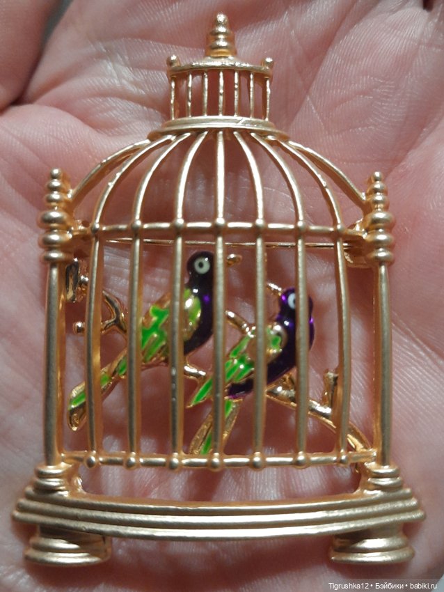 Брошь птички в клетке — Украшения и очки для кукол