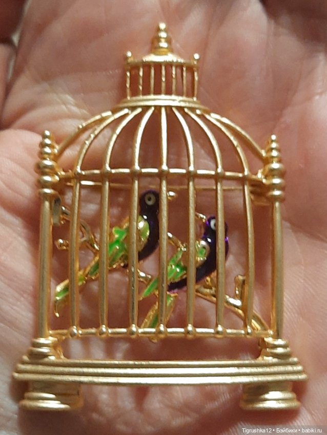 Брошь птички в клетке — Украшения и очки для кукол (фото 2)