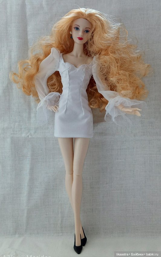 Яркие мини платья с воздушными рукавами на кукол Интегрити, Барби (фото 4)