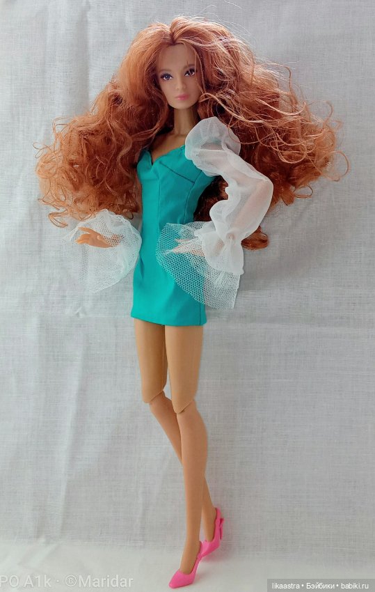 Яркие мини платья с воздушными рукавами на кукол Интегрити, Барби (фото 5)