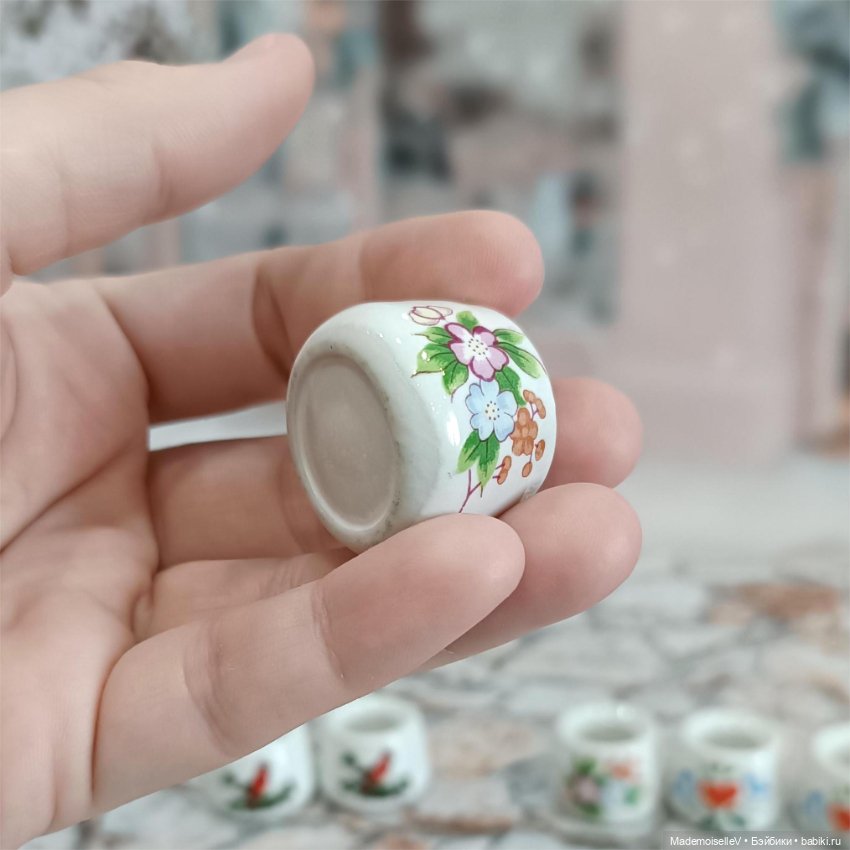 Кашпо, фаянс — Миниатюра для кукол (фото 5)