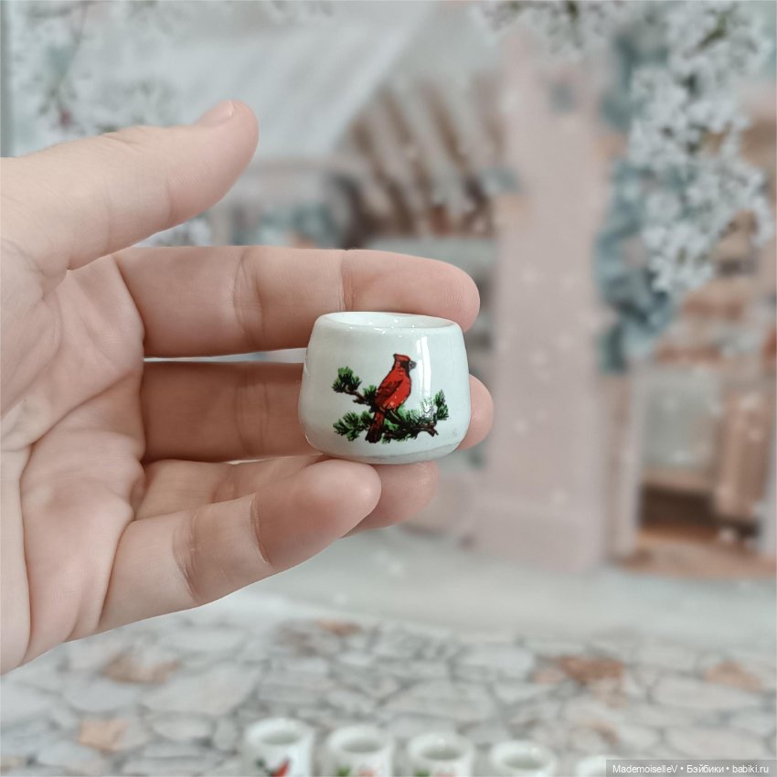 Кашпо, фаянс — Миниатюра для кукол (фото 8)