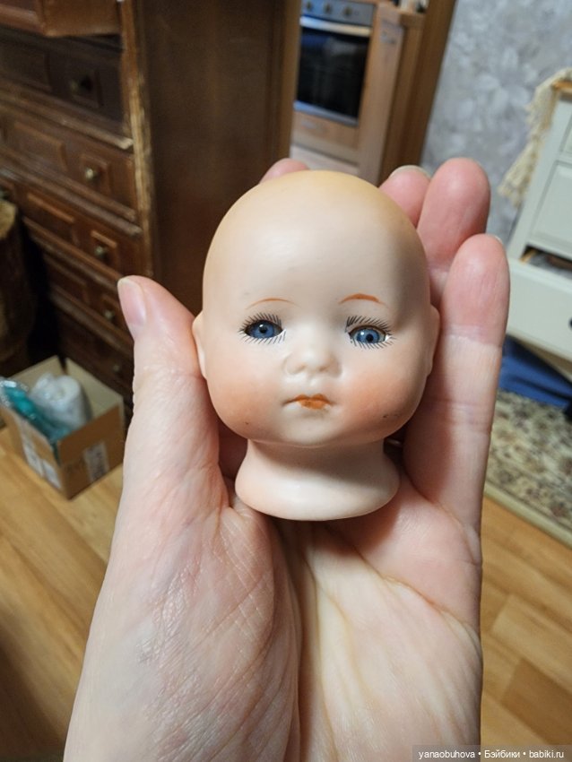 Маленькая антикварная головка для пупсика Арманд Марсель