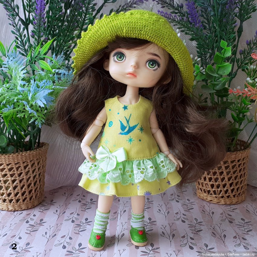 Летние комплекты одежды для кукол Монст/ Xiaomi Monst Doll – платье и шляпа (фото 8)