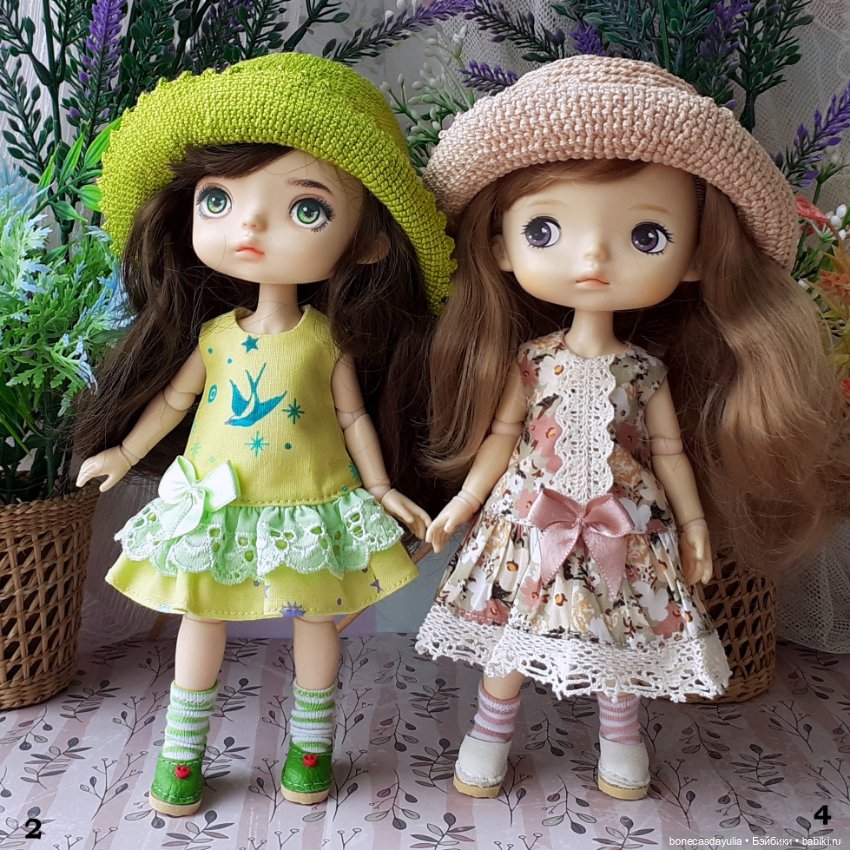 Летние комплекты одежды для кукол Монст/ Xiaomi Monst Doll – платье и шляпа