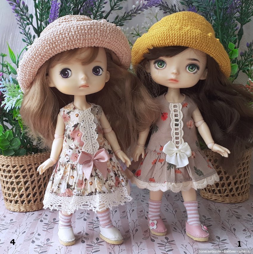 Летние комплекты одежды для кукол Монст/ Xiaomi Monst Doll – платье и шляпа