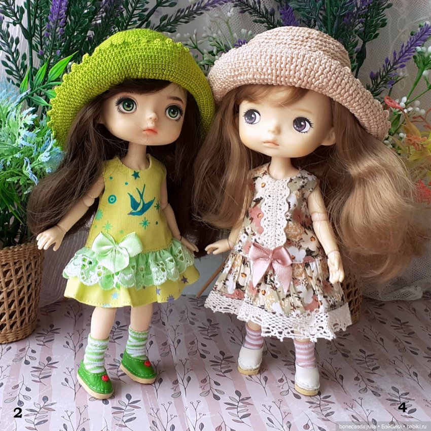 Летние комплекты одежды для кукол Монст/ Xiaomi Monst Doll – платье и шляпа