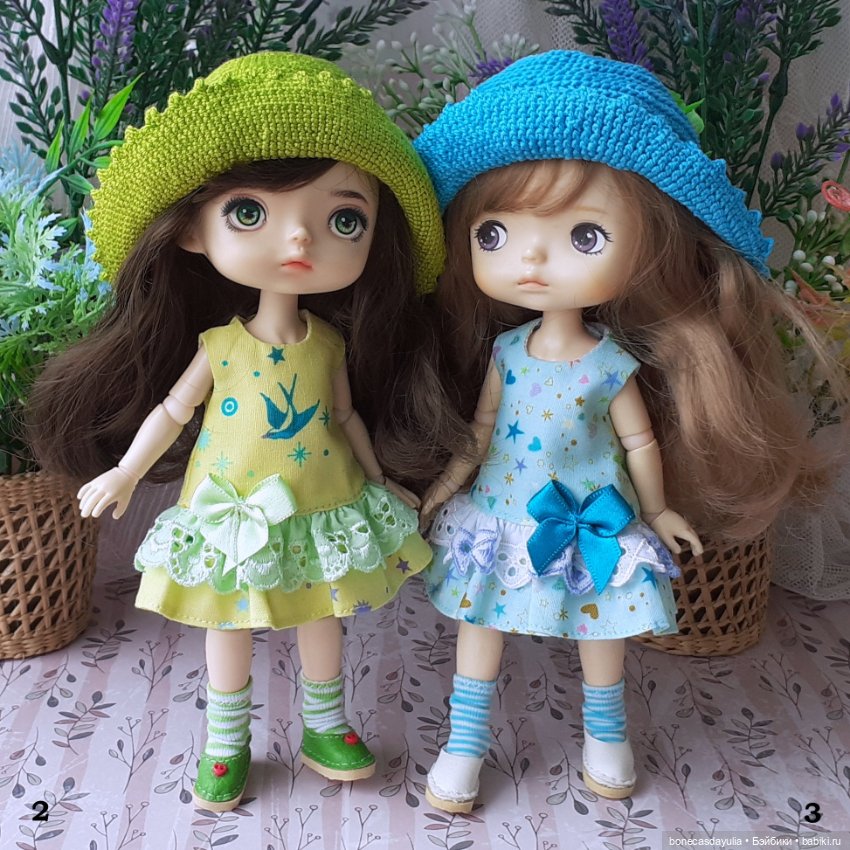 Летние комплекты одежды для кукол Монст/ Xiaomi Monst Doll – платье и шляпа