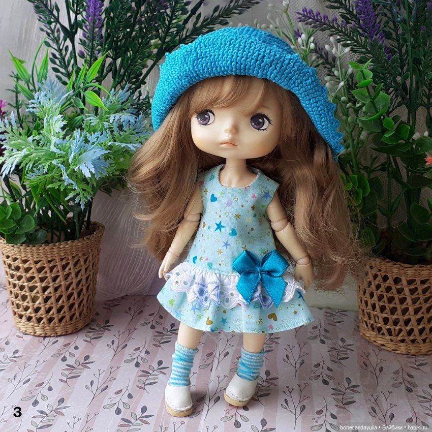 Летние комплекты одежды для кукол Монст/ Xiaomi Monst Doll – платье и шляпа (фото 9)