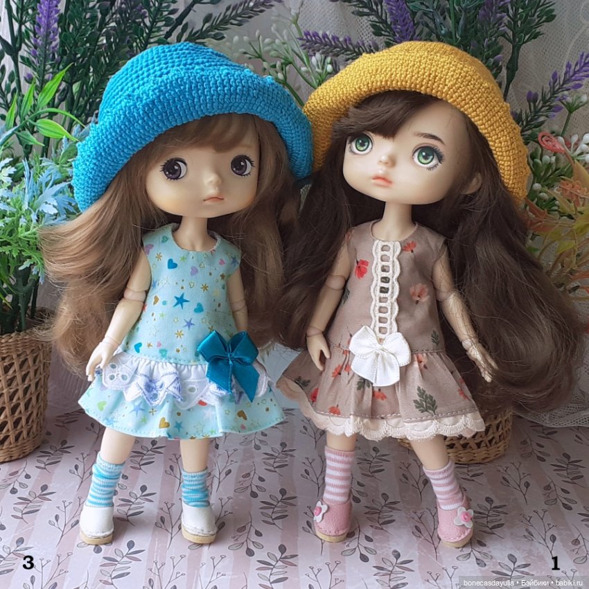 Летние комплекты одежды для кукол Монст/ Xiaomi Monst Doll – платье и шляпа