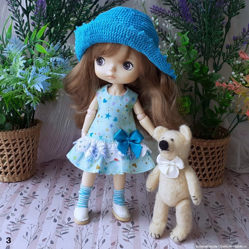 Летние комплекты одежды для кукол Монст/ Xiaomi Monst Doll – платье и шляпа (фото 5)