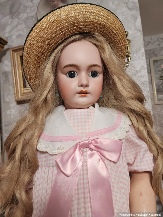 Очень большая антикварная французская кукла DEP, 82 см (фото 10)