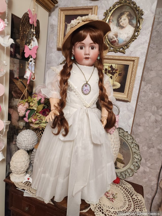 Большая антикварная кукла Хандверк, 79 см
