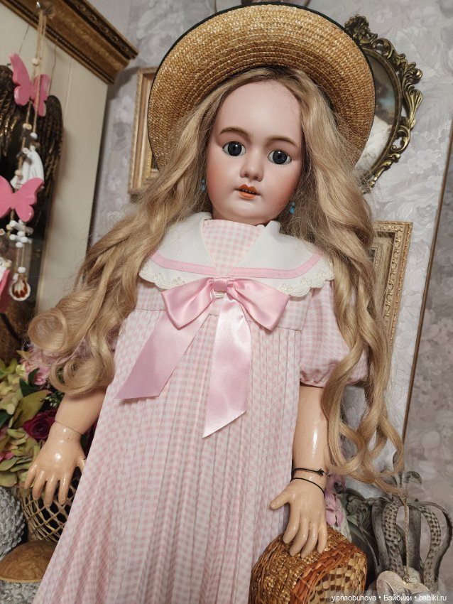 Очень большая антикварная французская кукла DEP, 82 см (фото 4)