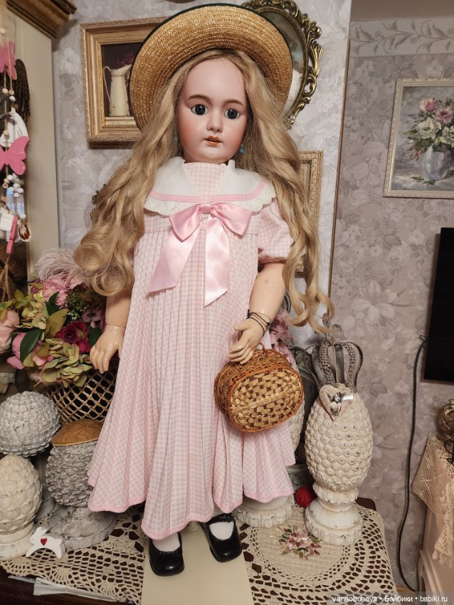 Очень большая антикварная французская кукла DEP, 82 см (фото 8)