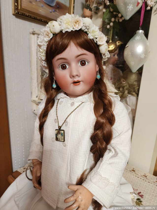 Большая антикварная кукла Хандверк, 79 см (фото 2)