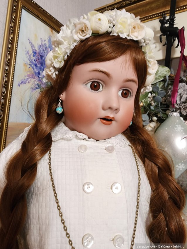 Большая антикварная кукла Хандверк, 79 см