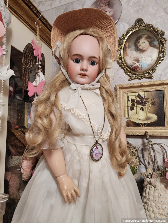 Очень большая антикварная французская кукла DEP, 82 см