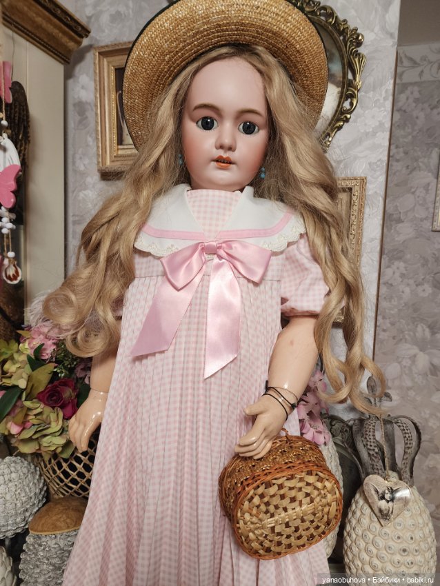 Очень большая антикварная французская кукла DEP, 82 см (фото 9)