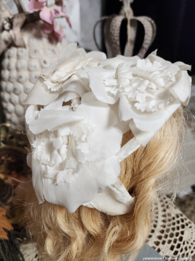 Шляпка винтажная для большой антикварной куклы (фото 7)
