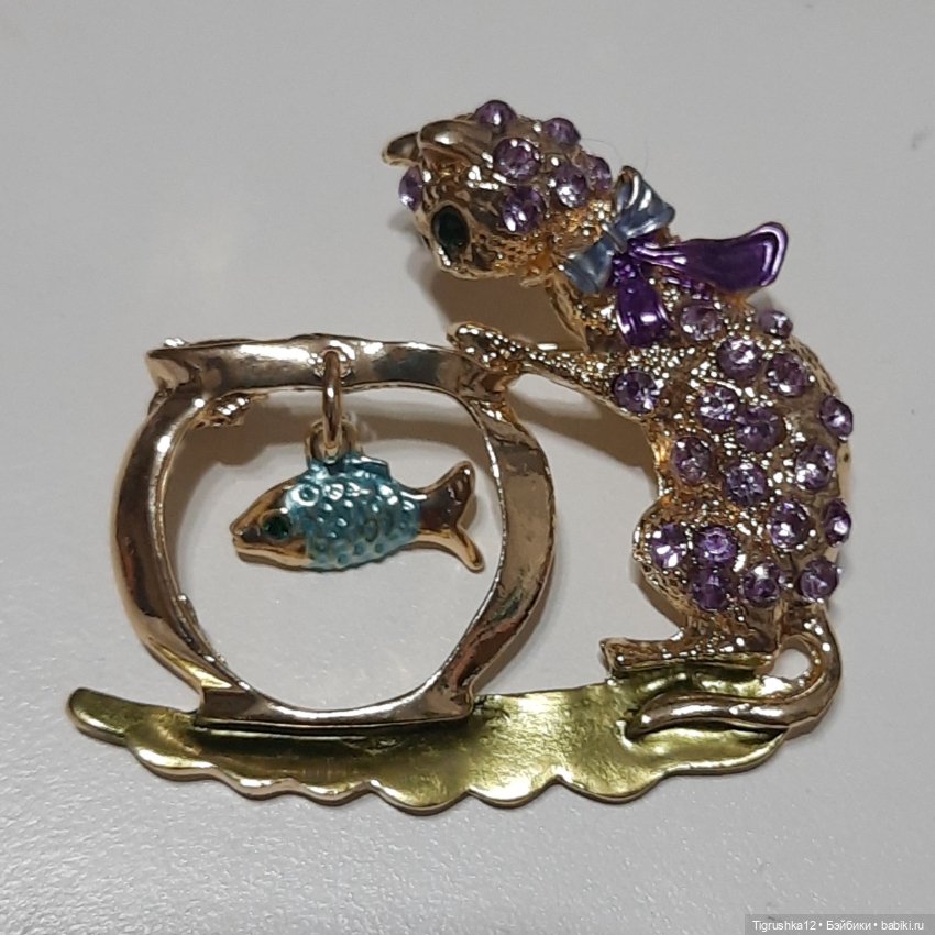 Брошь кошечка с рыбкой — Украшения и очки для кукол (фото 7)