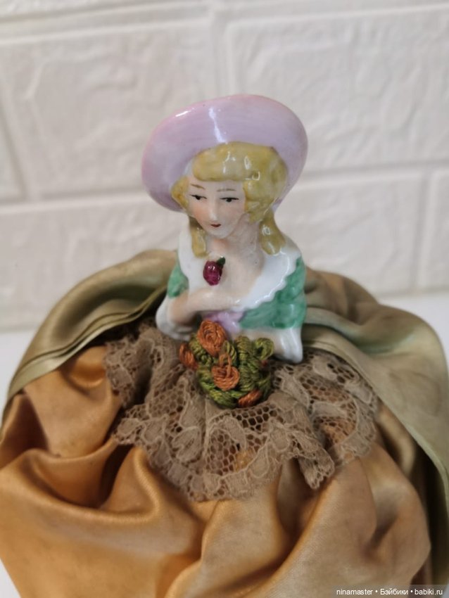 Игольница, Half Doll- антикварная половинка 1910-1920 (фото 8)