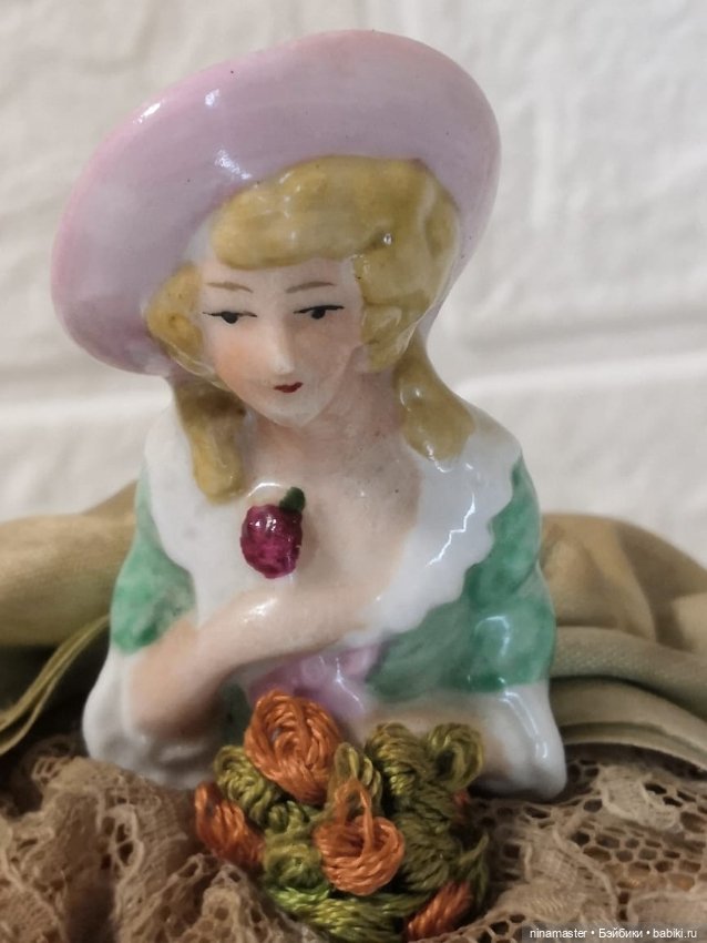 Игольница, Half Doll- антикварная половинка 1910-1920
