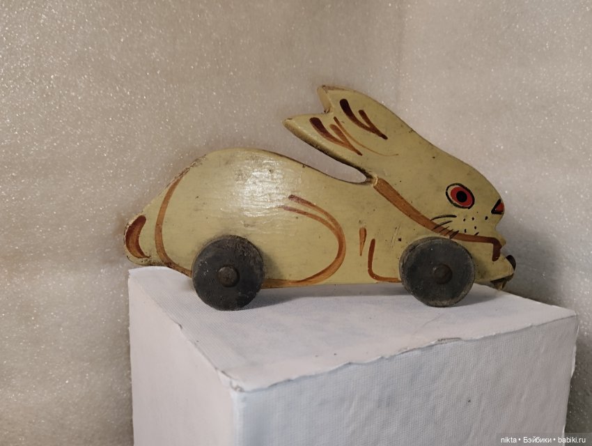 Довоенная игрушка СССР Каталка заяц (фото 4)