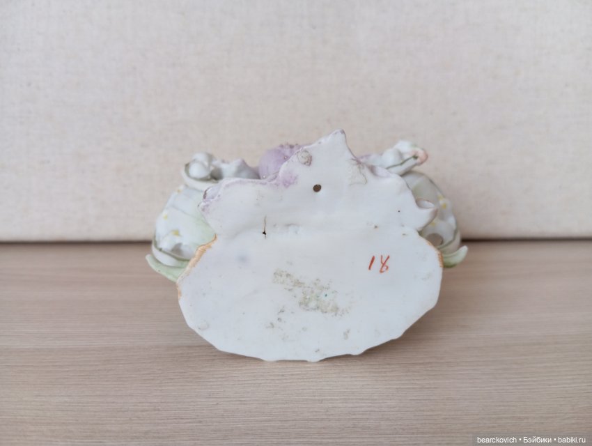Антикварная фарфоровая миниатюрная вазочка (Германия) (фото 6)