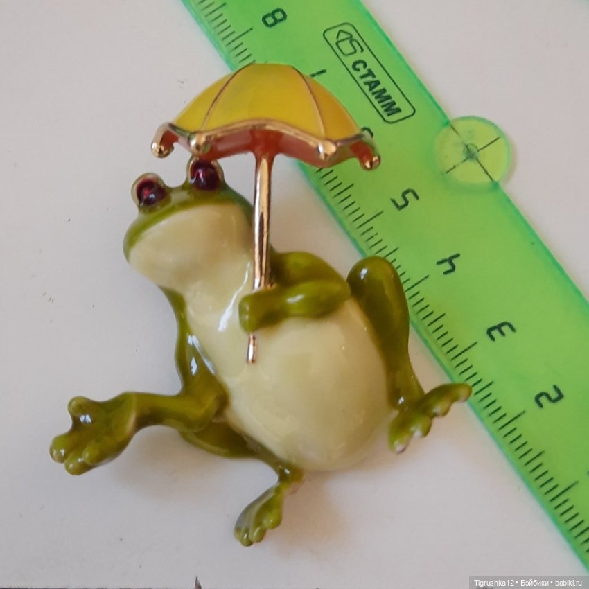 Брошь лягушка с зонтиком — Украшения и очки для кукол (фото 5)
