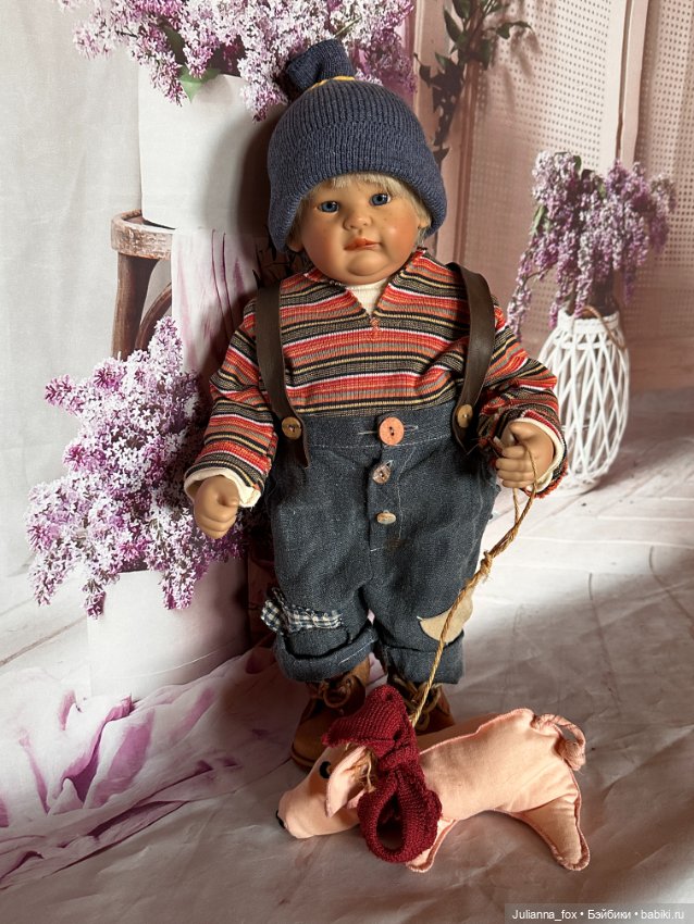 Пухлячок Эдер от Susi Eimer для Gotz со своей любимой свинкой (фото 9)