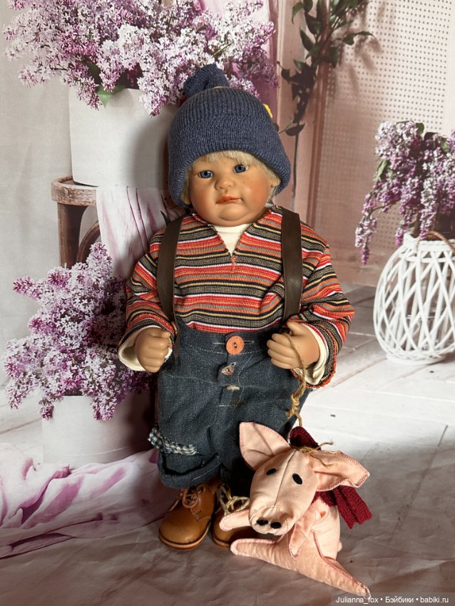 Пухлячок Эдер от Susi Eimer для Gotz со своей любимой свинкой (фото 2)