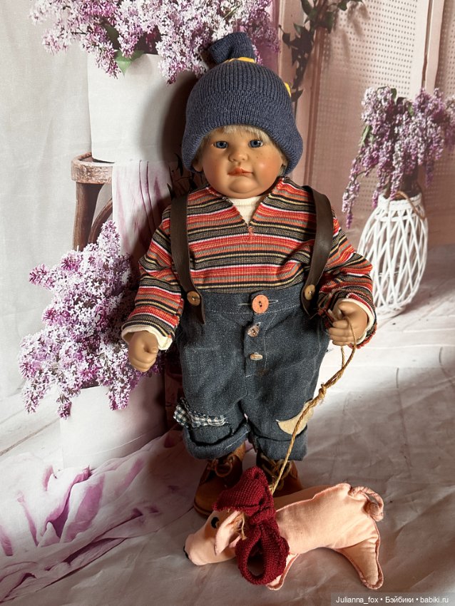 Пухлячок Эдер от Susi Eimer для Gotz со своей любимой свинкой (фото 6)