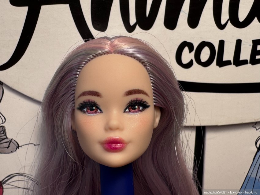 Голова русалки Одиль с сиреневыми волосами (фото 2)