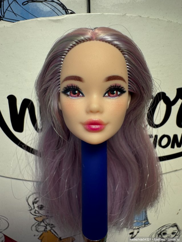 Голова русалки Одиль с сиреневыми волосами