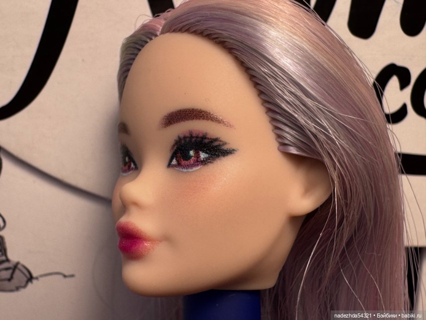 Голова русалки Одиль с сиреневыми волосами (фото 5)